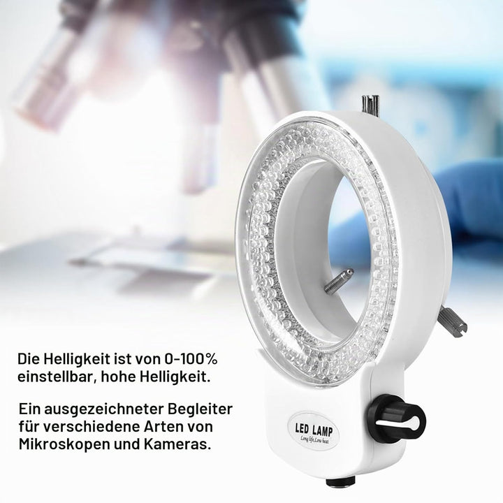LED-Ringlichtlampe, 144 LED-Perlen, Beleuchtung, Einstellbare Helligkeit, Mikroskop-Lichtquellen, Ri