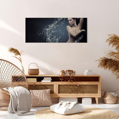 Panorama Bilder auf Leinwand 100x40cm Leinwandbild Weiblich modell posieren schön Gross Wanddeko Bil