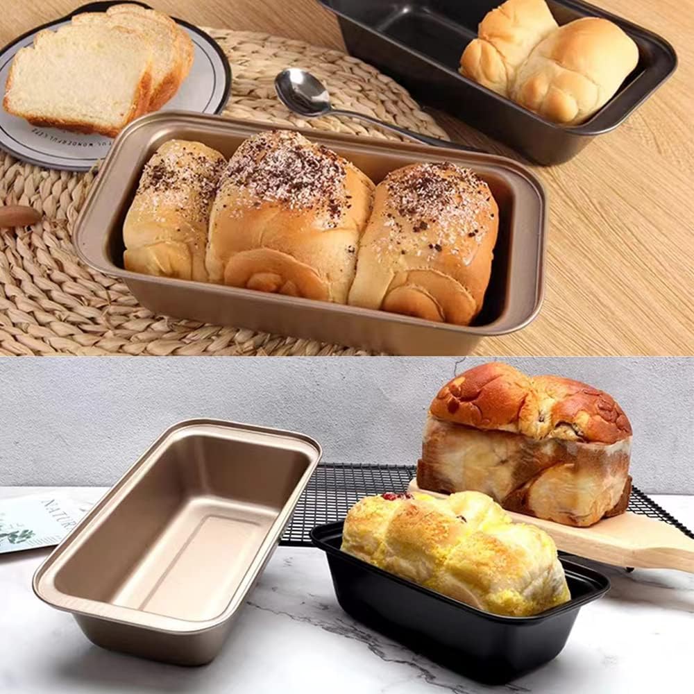 Grehge Pan Loaf Tin for Baking, Non-Stick Carbon Steel Baking Bread Toast Mould Loaf Baking Pan Set