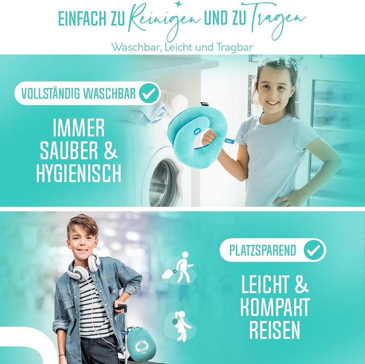 BCOZZY Kinnstützendes Reisekissen Für Kinder für 8-12 Jahre, Verhindert DASS Der Kopf Nach Vorne Fäl