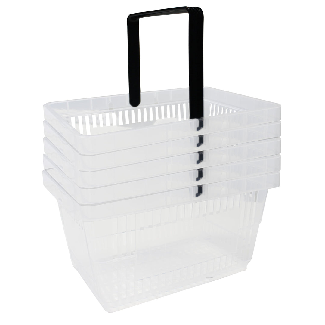 GERSO 5 Einkaufskörbe aus Kunststoff, Tragekorb, Shopping Basket, Supermarkt, Plastik mit Henkel 21