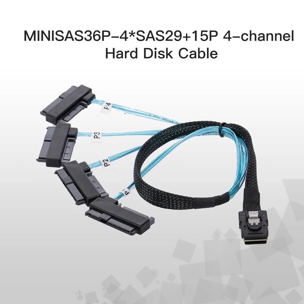 CY Kabel Internes Mini SAS 4X SFF-8087 36Pin Host auf SAS Festplatte SFF-8482 29Pin Target Fanout Ka