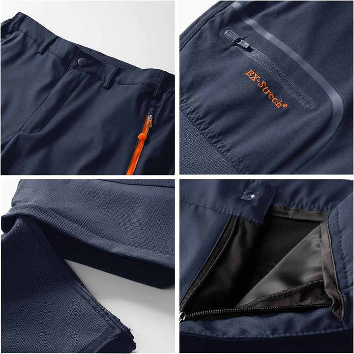 ZOEREA Wanderhose Herren Convertible Shorts Schnelltrocknend Outdoorhose Leichtgewicht Draussen Klet