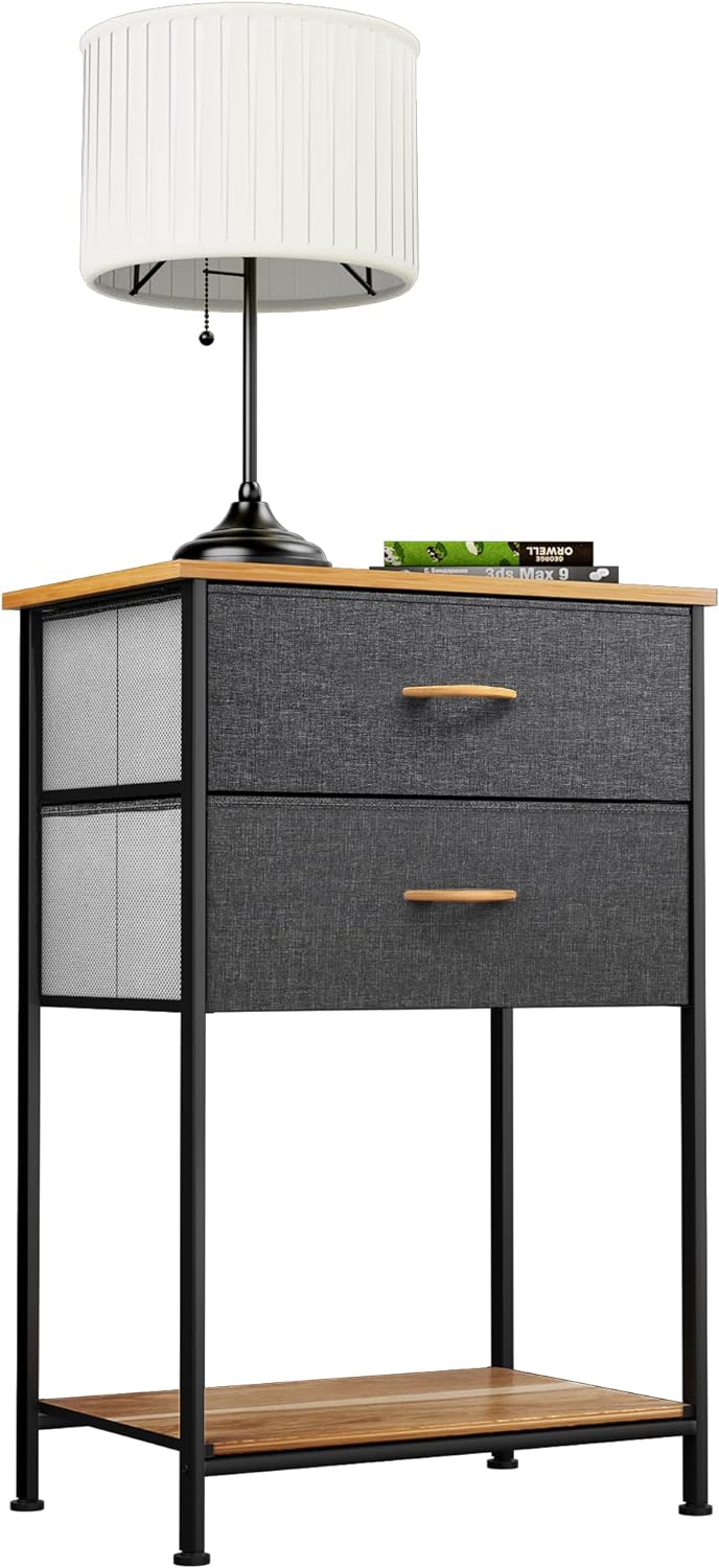 YITAHOME Kommode mit Schubladen, Schrank mit 2 Schubladen aus Stoff, Aufbewahrungskommode Industrial
