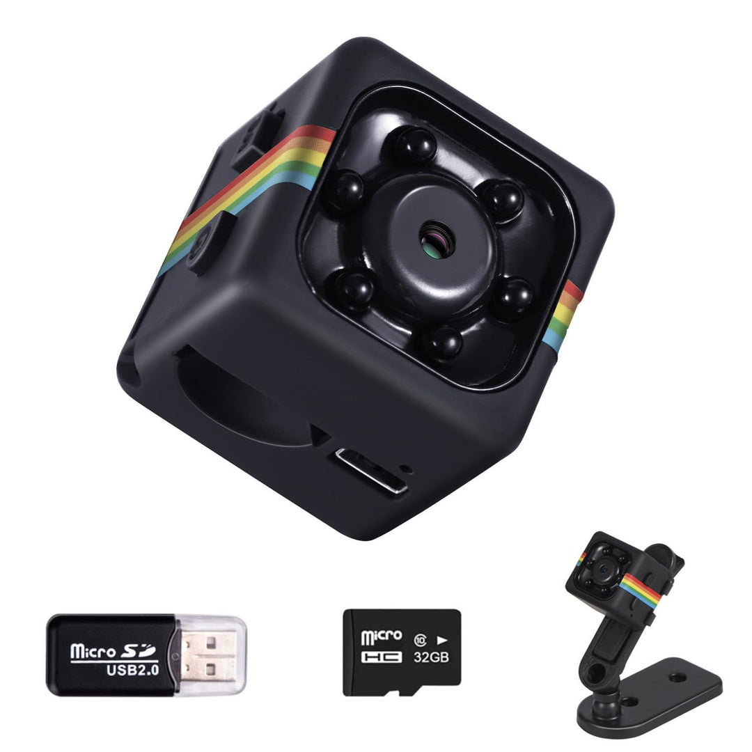 Bextgoo Mini Kamera, Überwachungskamera Ohne WLAN, 1080P Kleine Kamera mit 32GB Speicherkarte, Nacht