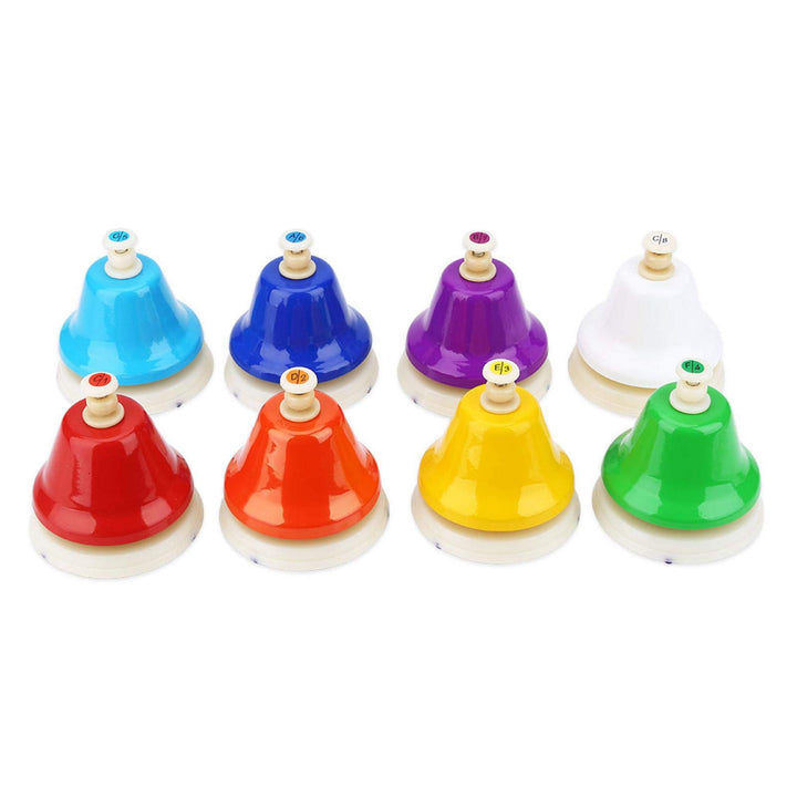 Handglocken 8-Noten Diatonische Bunte Handglocken Set Musikinstrument Coloful Percussion Instrument