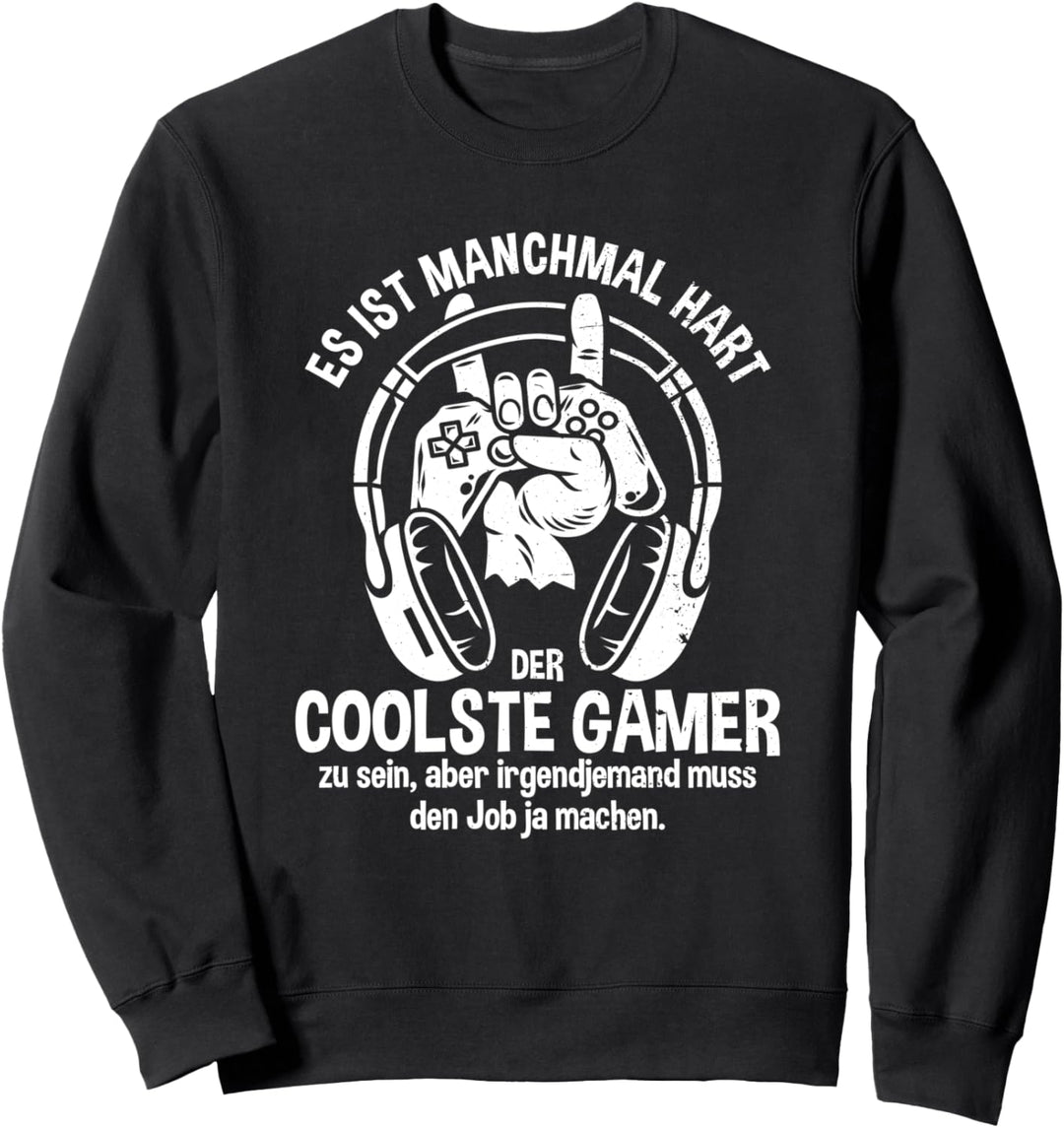 Coolster Gamer Geschenk Controller Headset Zocker Spruch Sweatshirt