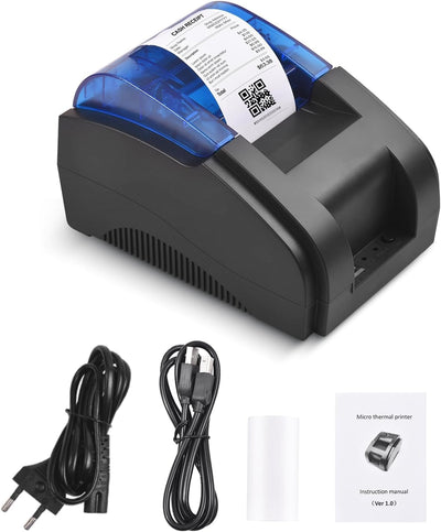 Bisofice Bondrucker 58mm USB/Bluetooth Bondrucker Desktop Thermodrucker Belegdrucker mit 1 Rollen Pa