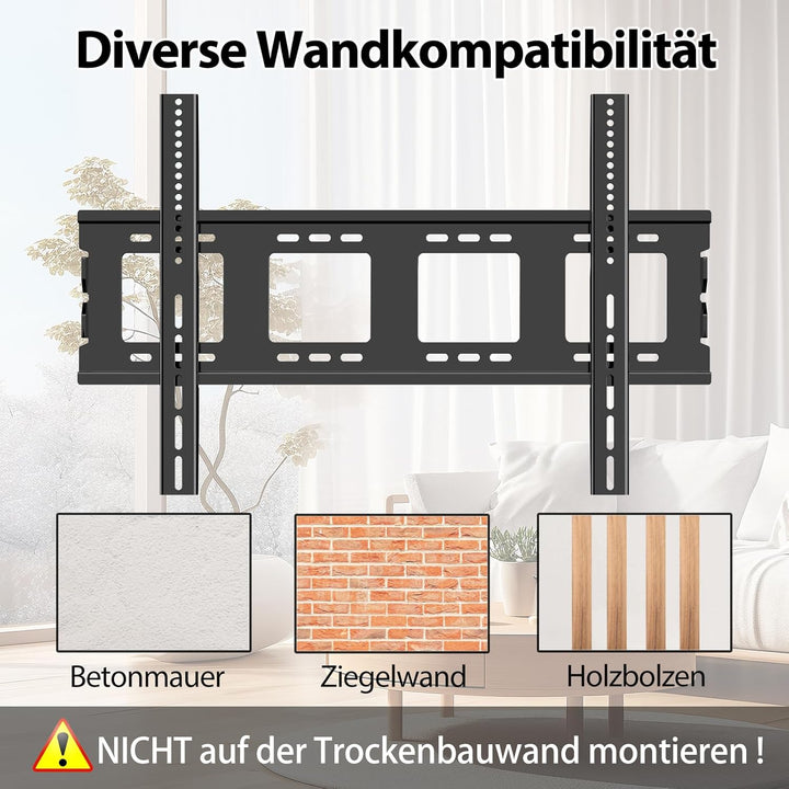 TV Wandhalterung Fest für 50-120 Zoll Schwer Curved Flachbildfernseher max VESA 900x600mm hält bis z