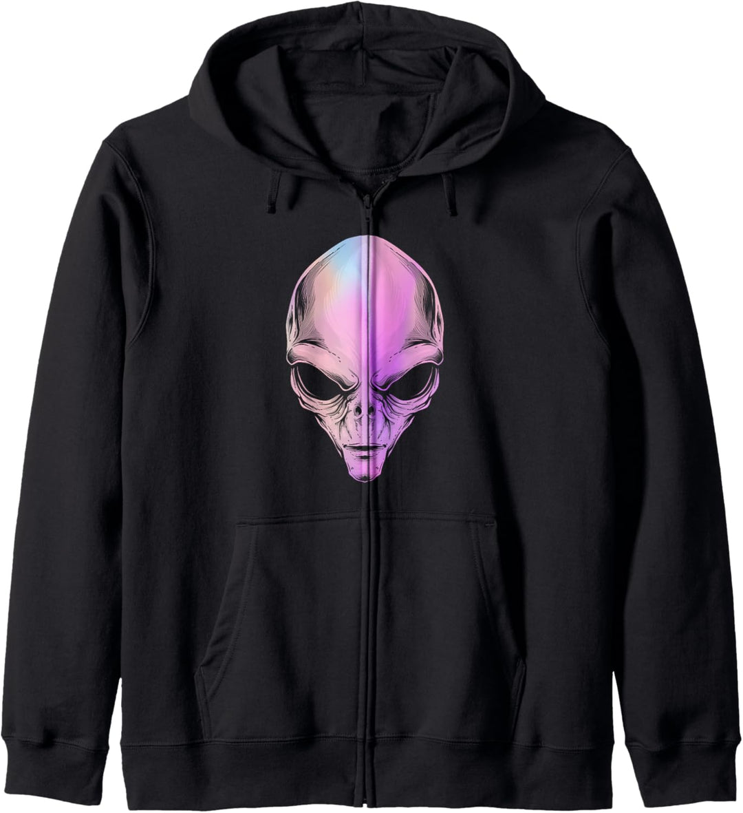 Alien Kopf Vaporwave Aesthetic Traurig 80er 90er Alien Head Kapuzenjacke