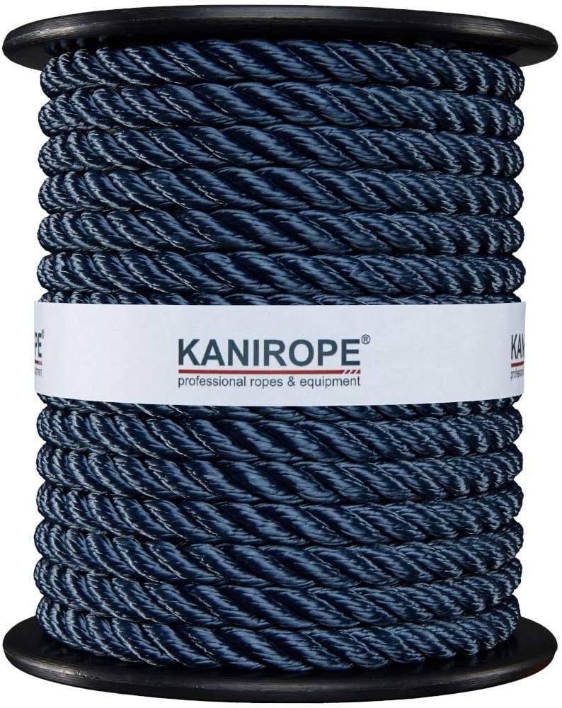 Kanirope® Polyester Tauwerk Polyesterseil POLYTWIST ø12mm 220m Marineblau 3-litzig gedreht, 220m Mar