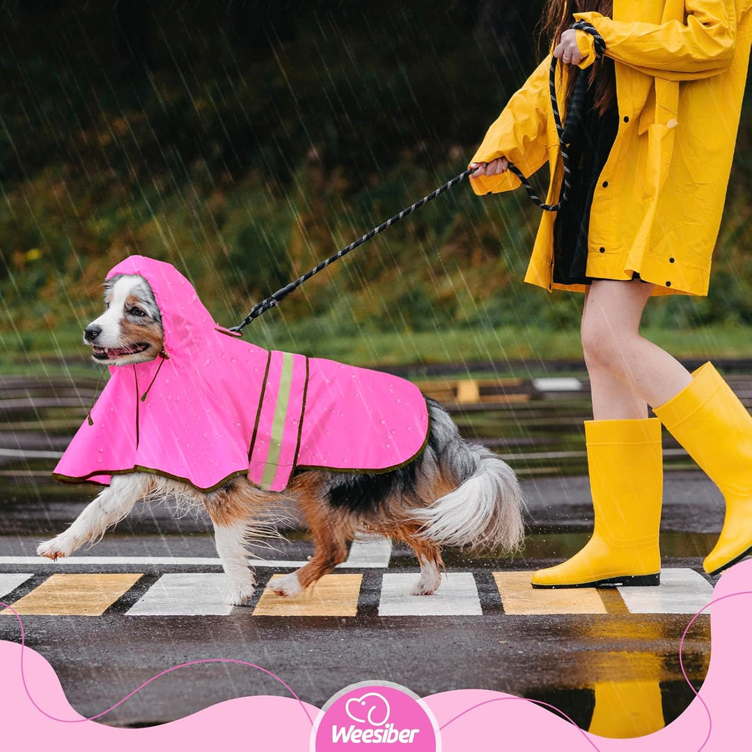 Weesiber Reflektierender wasserdichter Hunde-Regenmantel – Wasserdichter reflektierender Hunde-Regen
