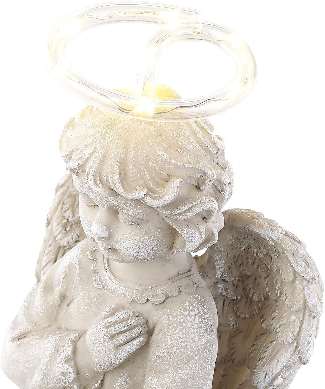 Lunartec Solarengel: Schutzengel-Figur mit Solar-LED-Licht, 7 LEDs, 20 cm, IP44 (Engel mit Licht für