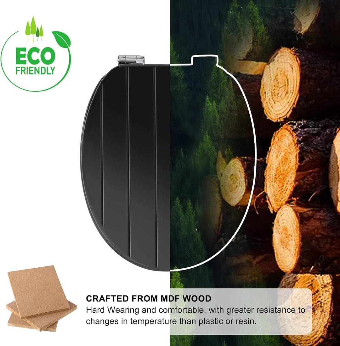 Angel Shield Weisser WC-Sitz aus Holz, antibakteriell, WC-Sitz passt nie verrutscht für Badezimmer m