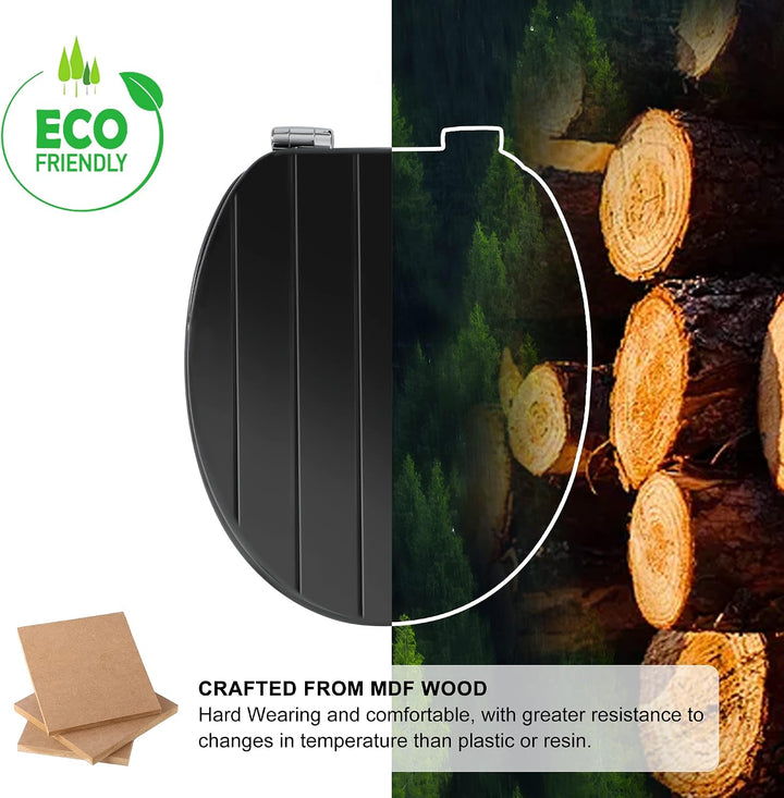 Angel Shield Weisser WC-Sitz aus Holz, antibakteriell, WC-Sitz passt nie verrutscht für Badezimmer m
