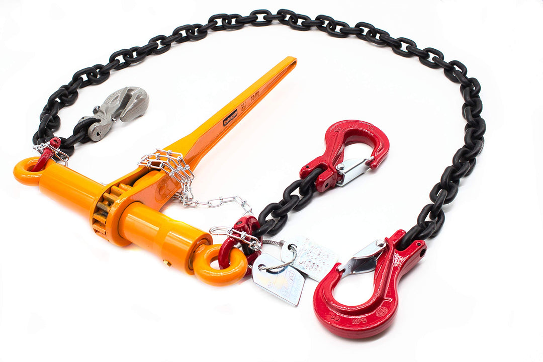 Dolezych Spannzurrkette, 1-teilig, mit DoRa Ratschlastspanner und Gabelkopfhaken. 4000 daN zulässige