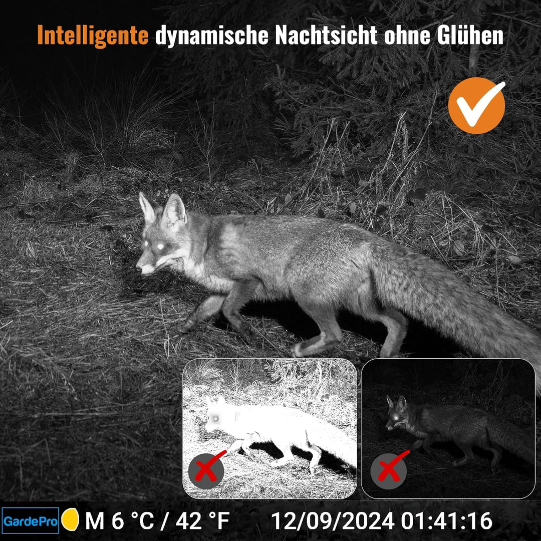 GardePro A50 4K Wildkamera mit 32 GB SD-Karte, 64MP, Wildkamera mit Bewegungsmelder Nachtsicht bis 3