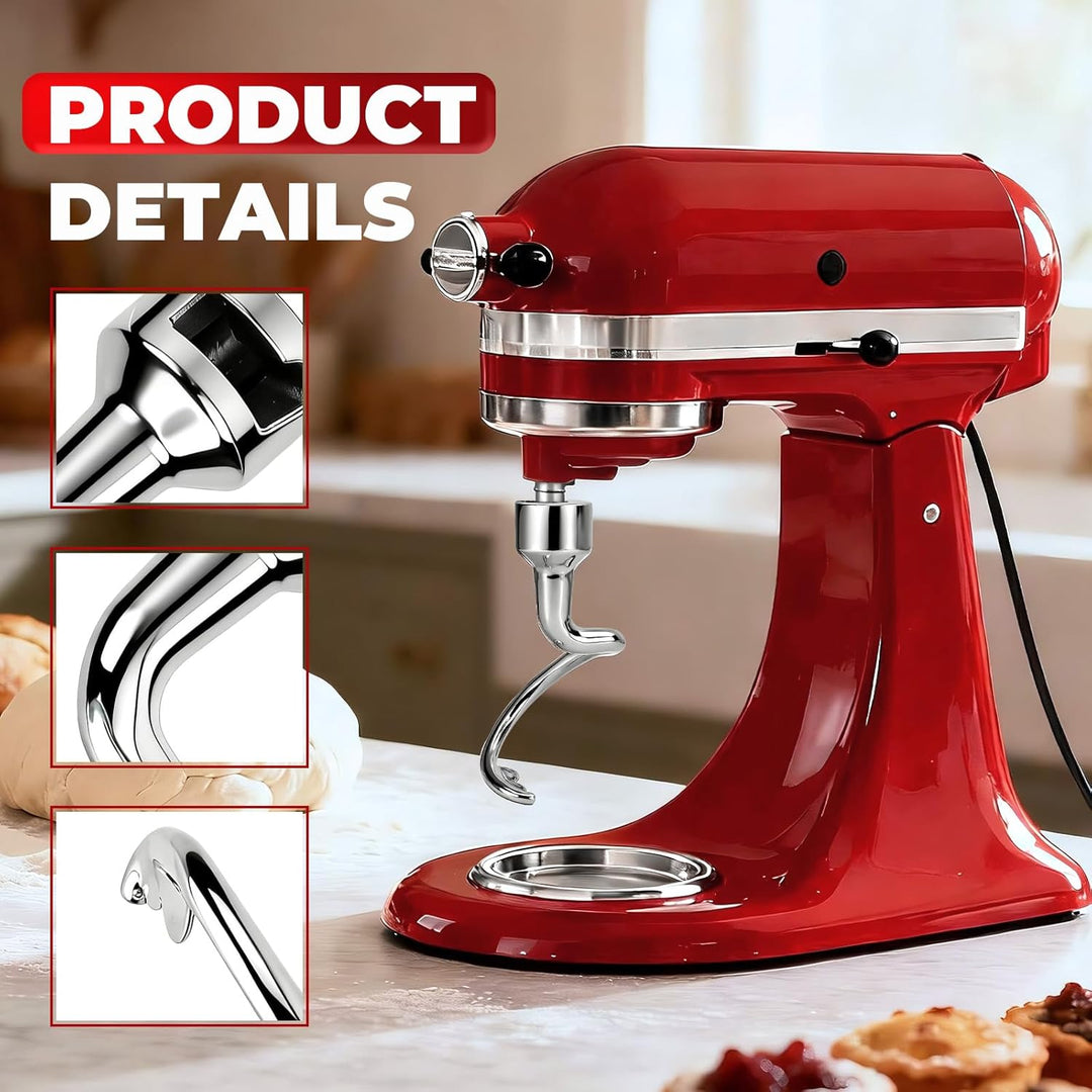 Edelstahl Knethaken für KitchenAid 4,5/5qt Kippkopf K45DH für Knethaken KitchenAid Edelstahl Zubehör