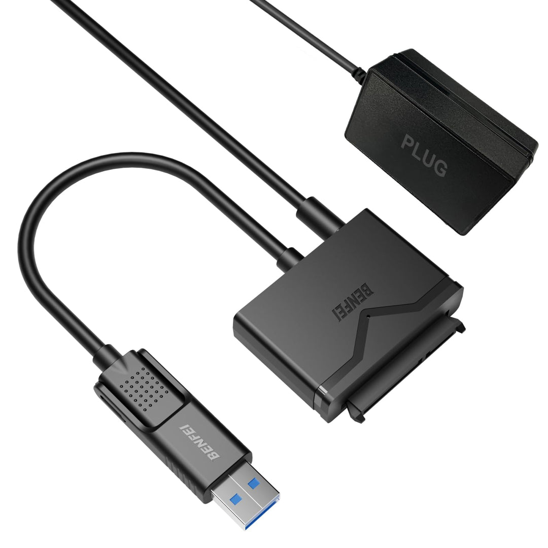 BENFEI USB 3.0 auf SATA Adapter, 2-in-1 USB C/USB 3.0 auf SATA III Festplattenadapter für 2,5 Zoll /