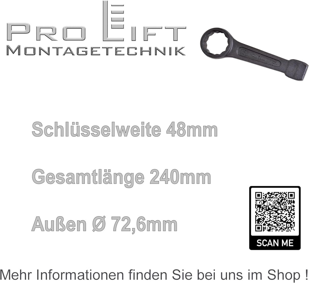 Pro-Lift-Montagetechnik Schlag - Ringschlüssel, Schlüsselweite 48mm, 01485