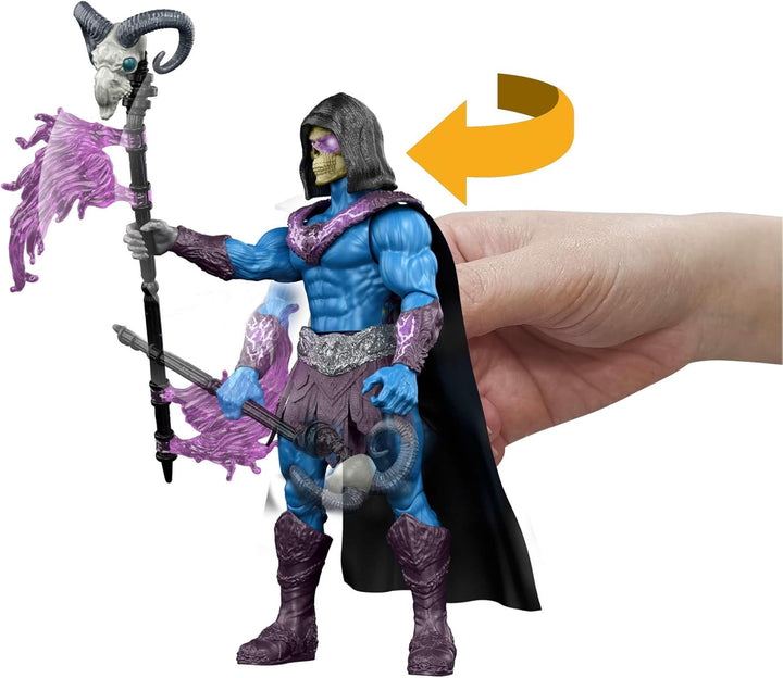 Masters of the Universe Funktionsfigur Skeletor mit Havoc-Stab-Attacke, Dreh- und Loslassfunktion, c