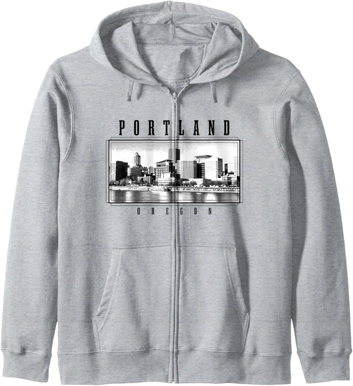 Portland Oregon Vintage Skyline USA Amerika Souvenir Kapuzenjacke