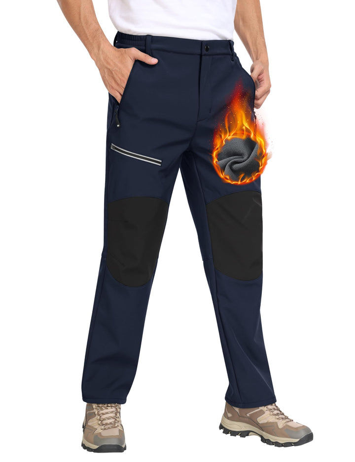 MoFiz Herren Wanderhose Warm Gefüttert Outdoorhose Wasserdicht Skihose Softshellhose Winddicht Arbei