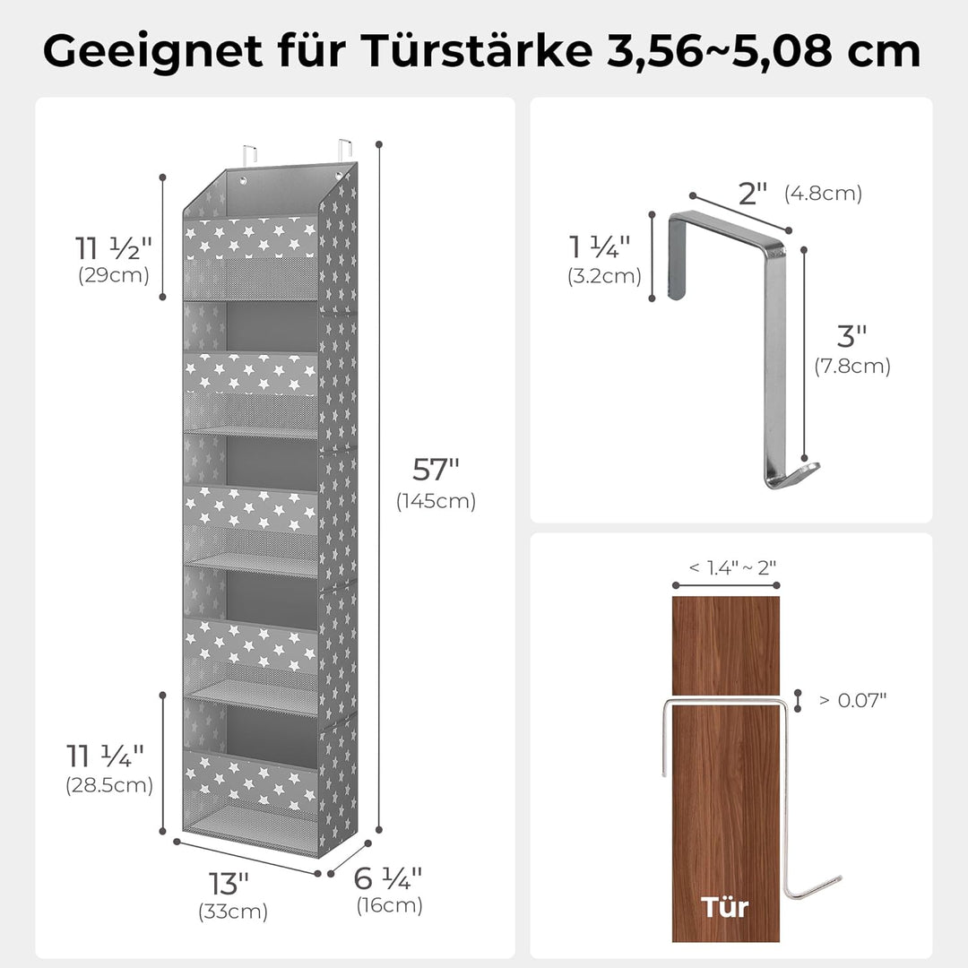 GRANNY SAYS Hängeorganizer Tür mit 5 Fächern, hinter der Tür hängenden Speicherorganisator, grau Tür