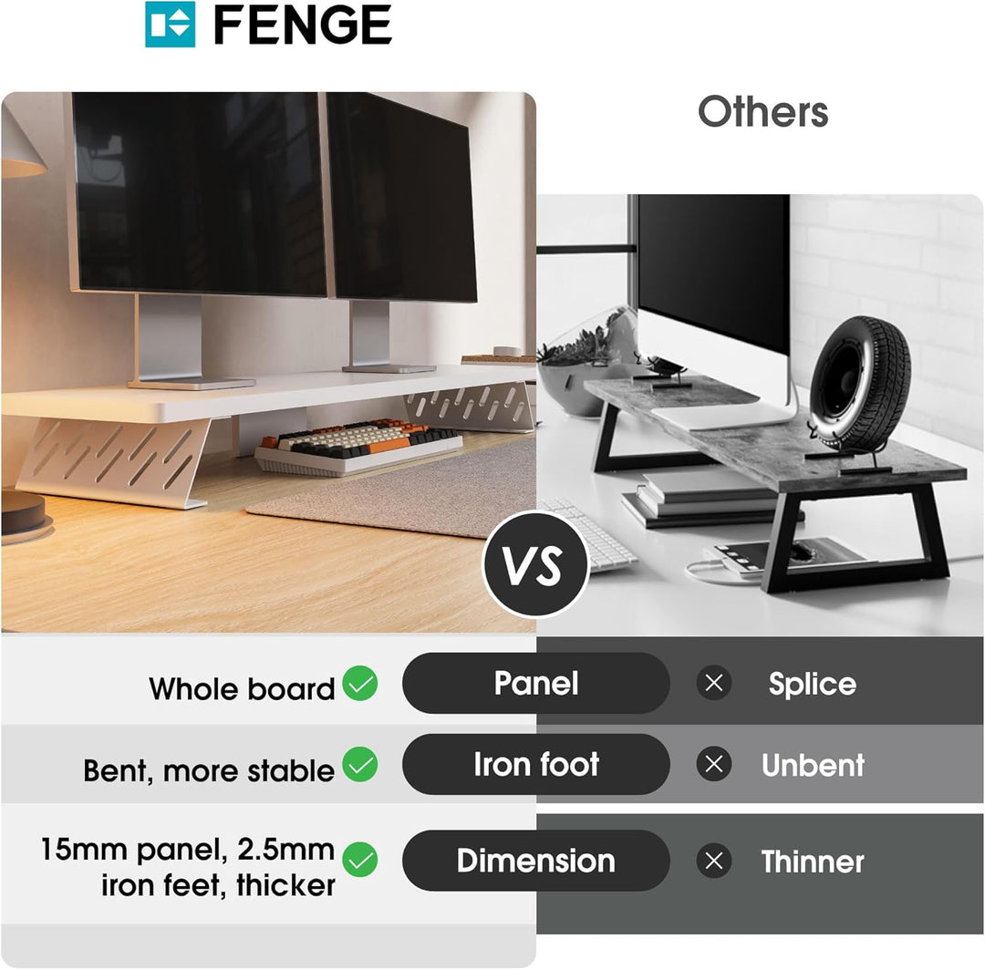 Fenge Dual Monitorständer mit Modernen Metallfüssen Multifunktionaler Bildschirmständer für Computer