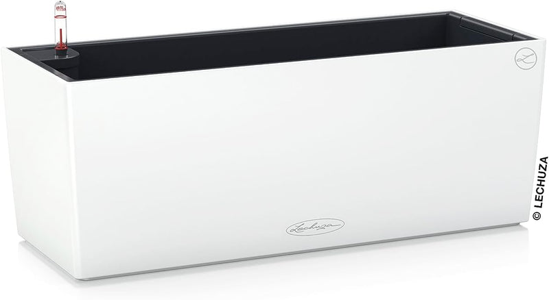 LECHUZA "BALCONERA Color 50" Pflanzgefäss mit Erd-Bewässerungs-System, Weiss, 50 x 19 x 19 cm 50x19x