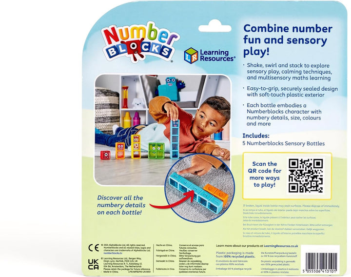 Learning Resources Numberblocks Eins bis Fünf Sinnesflaschen, Spielzeug für 3-jährige Jungen und Mäd
