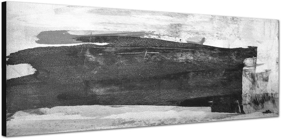 Paul Sinus Art Leinwandfoto als Panorama SCHWARZ/Weiss 150x50cm Malerei Kunst abstrakt schwarz/weiss
