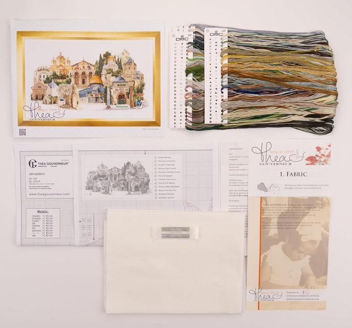 Thea Gouverneur - Kreuzstich-Set - Jerusalem Irael - Aida - 18 Count - Für Erwachsene - 533A 31.1-In