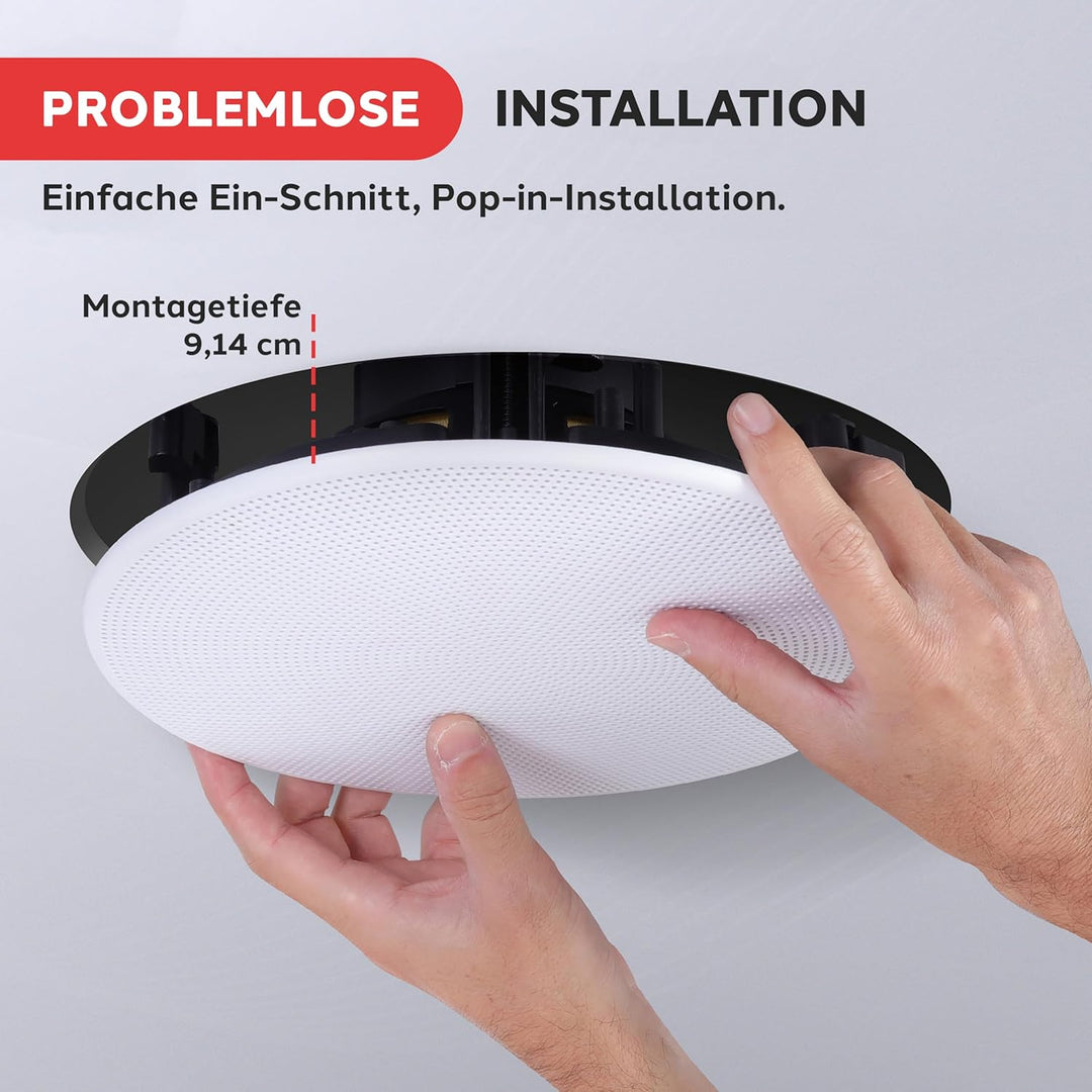 Pyle Deckenlautsprecher - Stereo-Heimkino-Lautsprecher - Wandlautsprecher Unterputz - 8-Zoll-Weiss 2