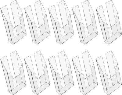 HMF 46841 Wand Prospekthalter aus Acryl | 10 Stück | DIN A6 Hochformat | Transparent 10 Stück DIN A6