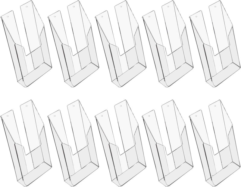 HMF 46841 Wand Prospekthalter aus Acryl | 10 Stück | DIN A6 Hochformat | Transparent 10 Stück DIN A6