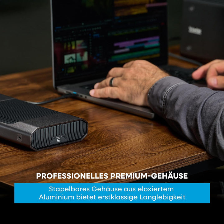 SanDisk PROFESSIONAL G-DRIVE 4 TB Desktop-Festplatte (schnelle Backups, 250 MB/s Lese- und Schreibge