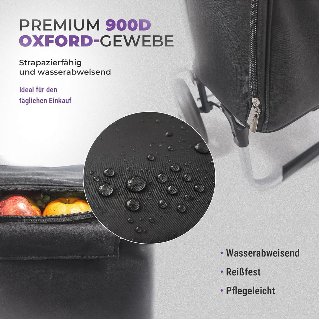 Allyson Rechteckiger Einkaufswagen - Ergonomischer, Klappbarer Shopping Trolley mit 45L Wasserdichte