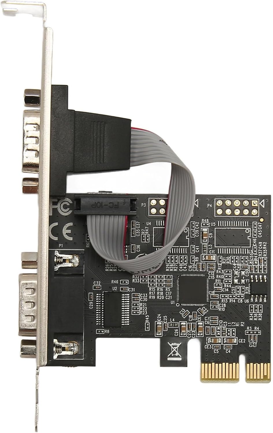 2 Port PCI Express RS232 DB9 Serielle Portkarte für Windows XP, Vista, 7, 8.x, 10, 11 32/64bit für L