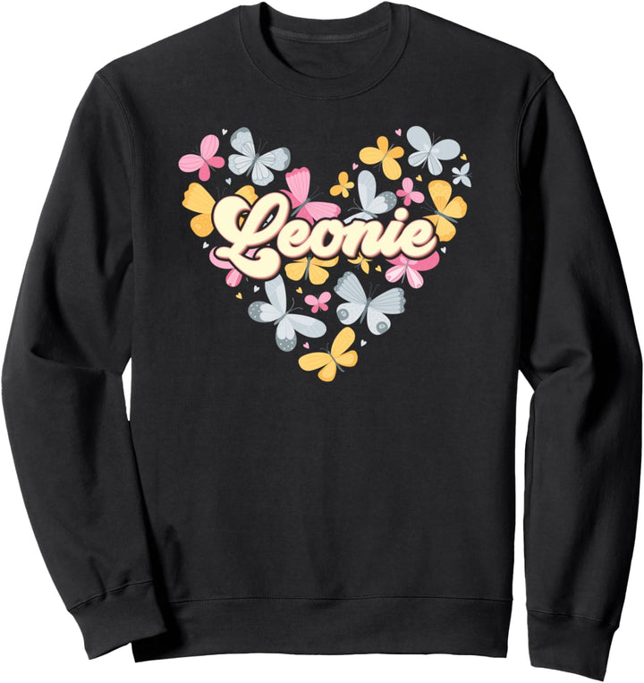 Leonie Retro Vintage Schmetterling Vornamen Namen Sweatshirt