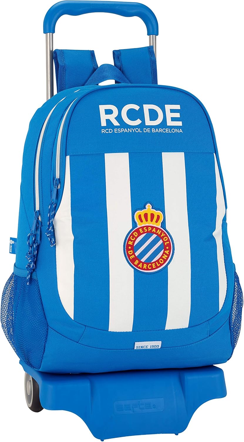 Schulrucksack R.C.D. Espanyol - Offiziell -  mit Trolley Safta