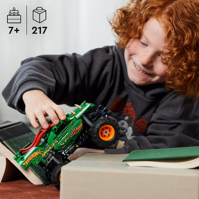 LEGO Technic Monster Jam Dragon Monster Truck Spielzeug für Jungen und Mädchen, 2-in-1-Rennautospiel