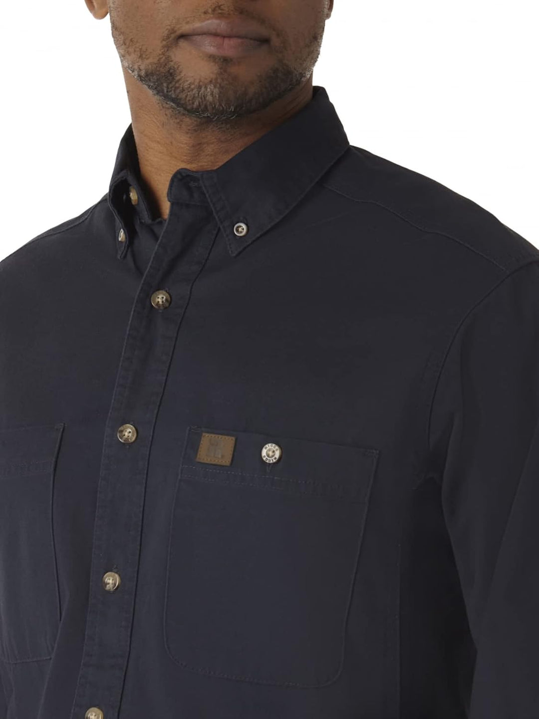 Wrangler, Riggs Herren-Arbeitshemd Logger aus Twill, langärmelig M Marineblau, M Marineblau