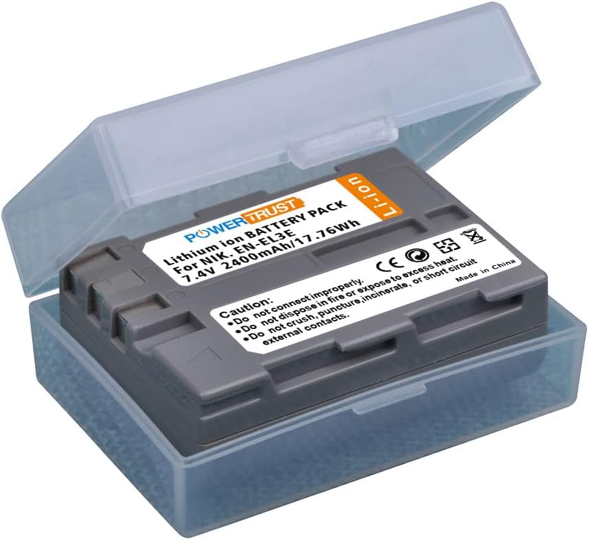 PowerTrust 2Pcs EN-EL3 EN-EL3e Akku und Ladegerät für Nikon D300S, D700, D90, D300, D80, D200, D50,