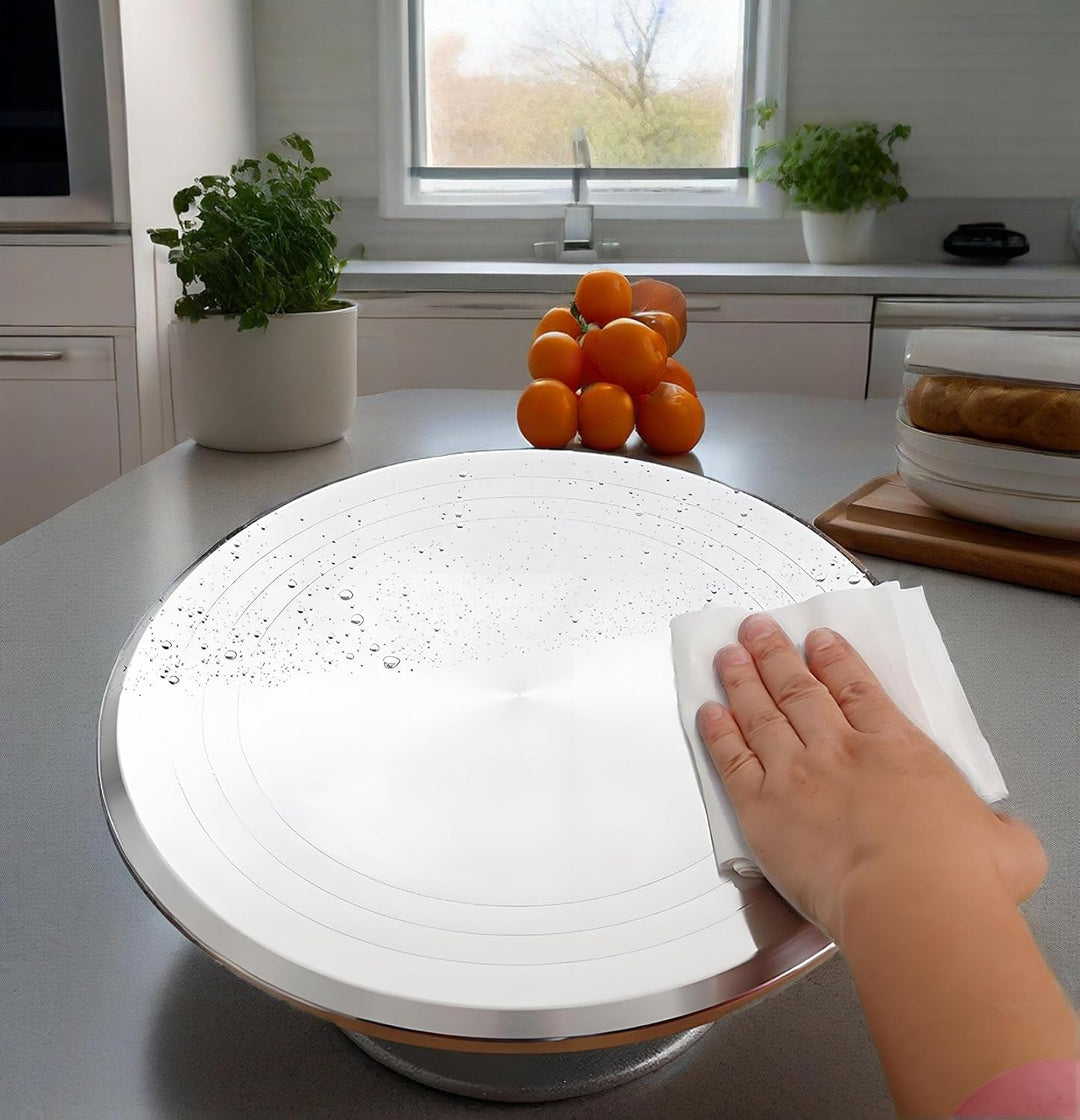 Tortenplatte Drehbar Aluminiumlegierung, Yizish 12-Zoll-Tortenständer Kuchen Drehteller zum Backen,