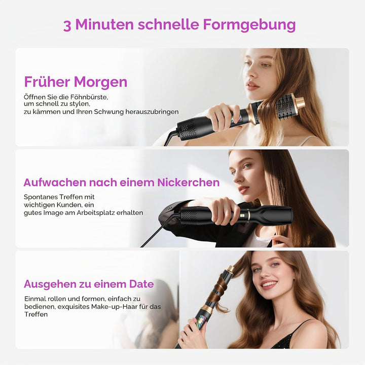 UKLISS Airstyler 5 in 1 Hairstyler Set, Pro Föhnbürste Set, Ionen Haartrockner Haarstyler mit 32mm A
