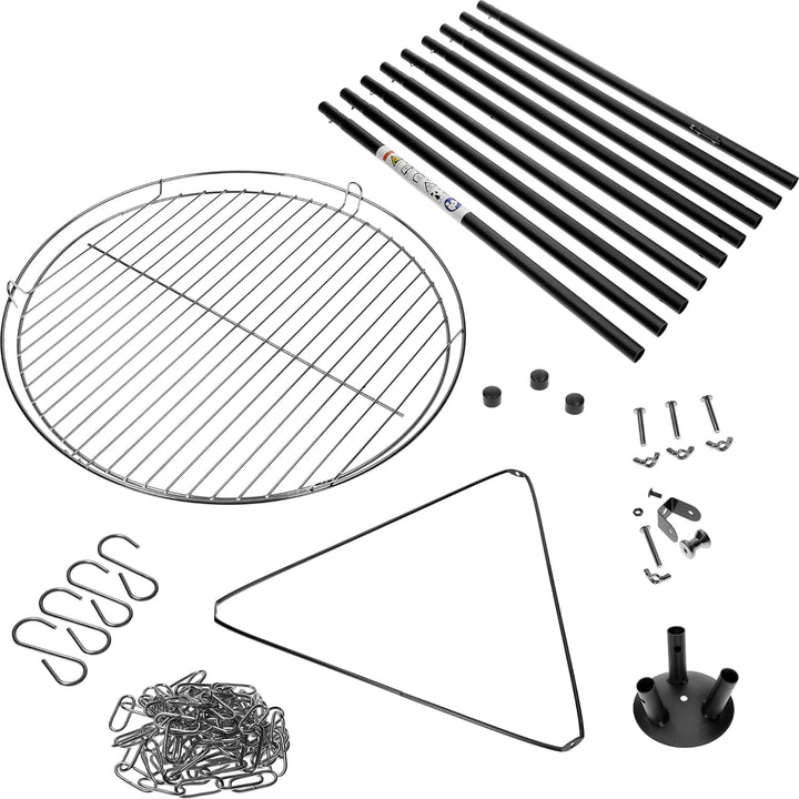 BROWIN® Dreibein-Grillgestell mit Grillrost 330551 | 150 cm Höhe | 50 cm Durchmesser | Schwarz