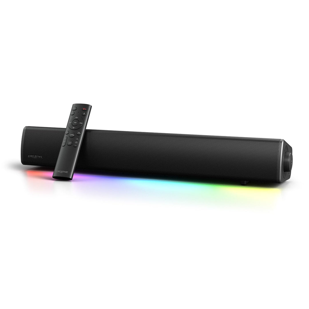 CREATIVE Sound Blaster GS5 RGB Gaming Soundbar mit SuperWide-Technologie, Stromversorgung über Adapt