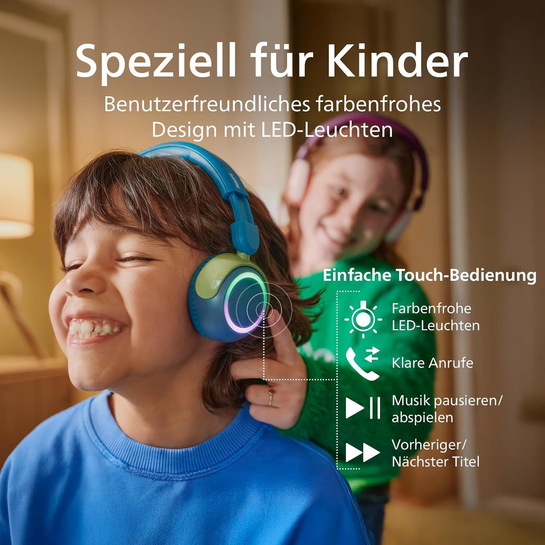 Philips TAK4200CT 4200-Serie mit kabellosem ohraufliegendem Kopfhörer für Kinder, lautstärkenbegrenz