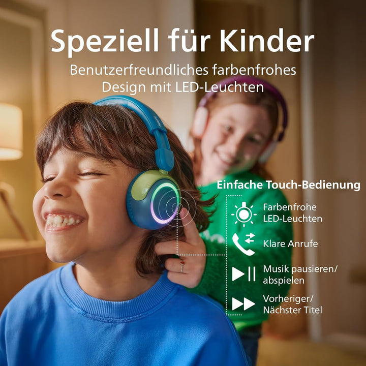 Philips TAK4200CT 4200-Serie mit kabellosem ohraufliegendem Kopfhörer für Kinder, lautstärkenbegrenz